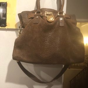 Limited edition  Michael kors crocodile or embossed large brown bag